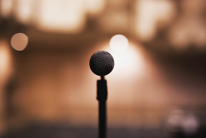 microphone on blurred background
