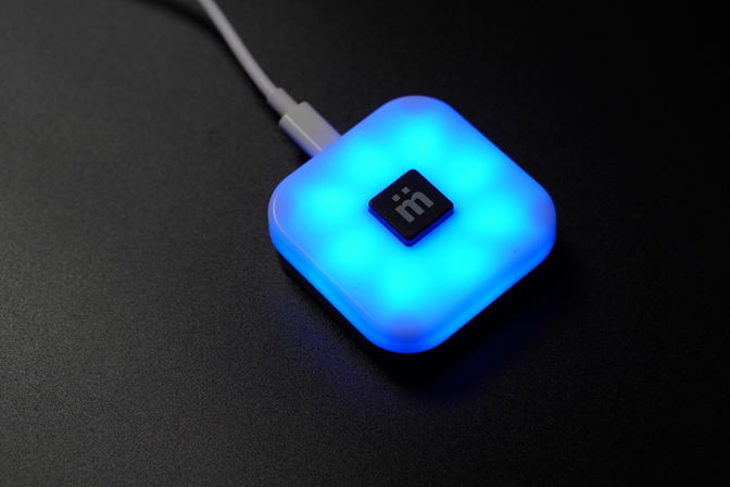MuteSync with a blue light