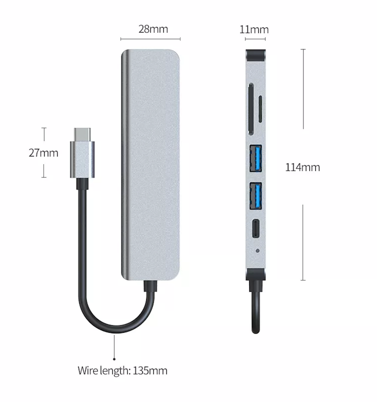 6 in 1 Mini Docking Station